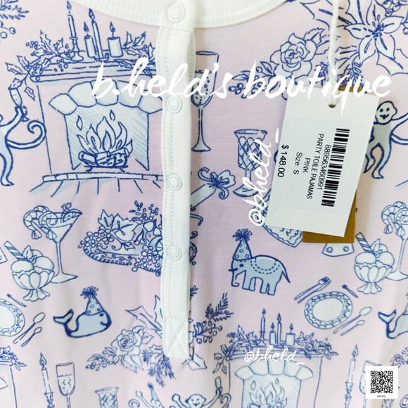 Roller Rabbit Party Toile Pajamas in Pink Size Small (S) Brand New NWT - Picture 7 of 14